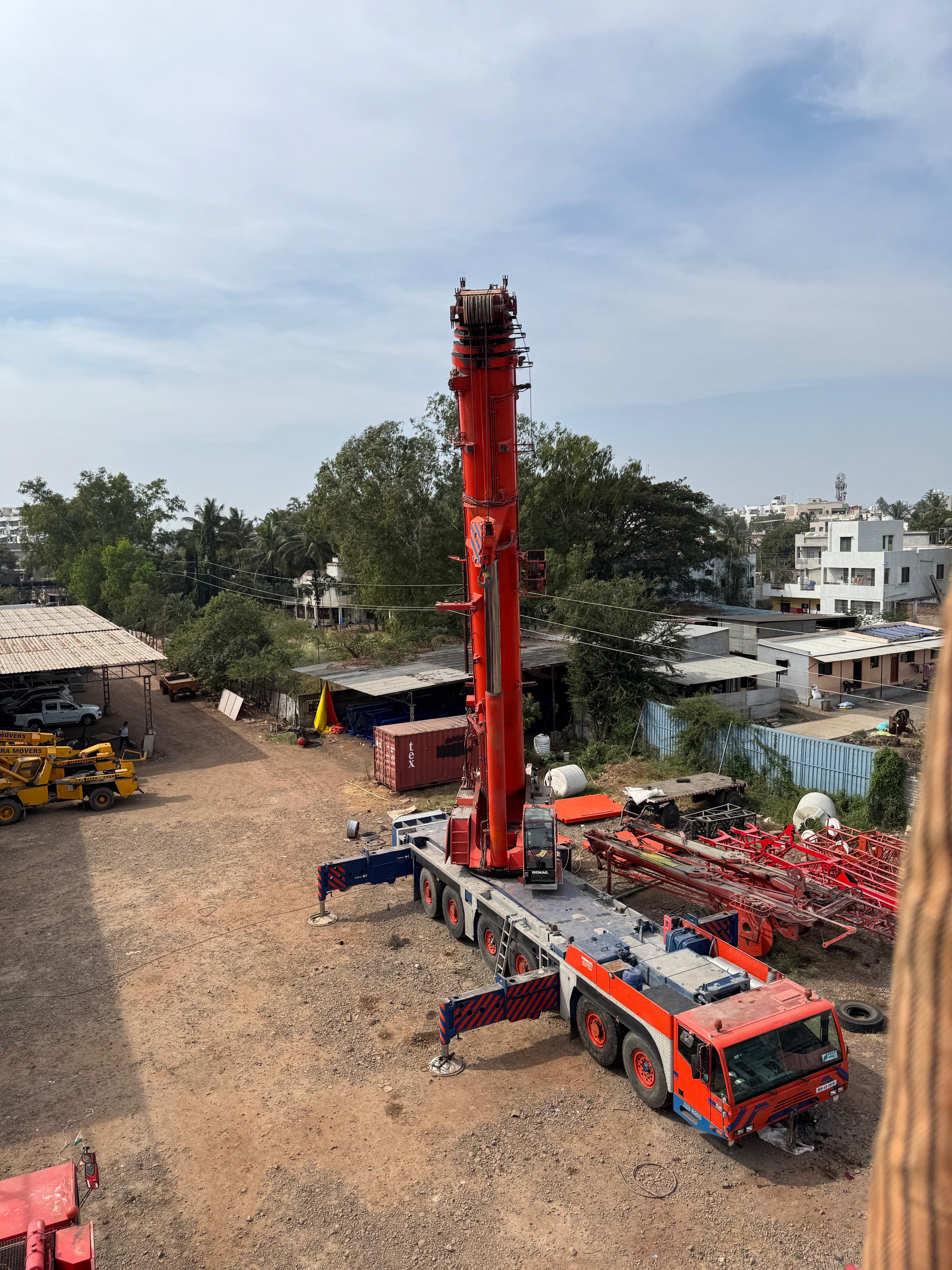 Mobile crane at construction site